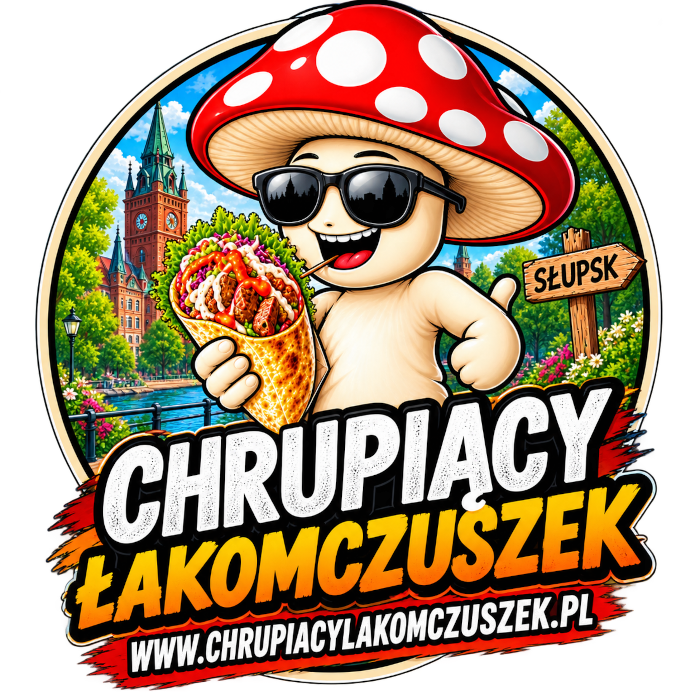 Logo i postać Chrupiącego Łakomczuszka